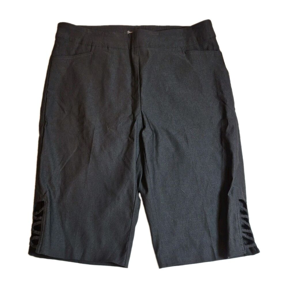 Jenna Rose Womens Skimmer Shorts Size 1X Black Pull-On Pocket